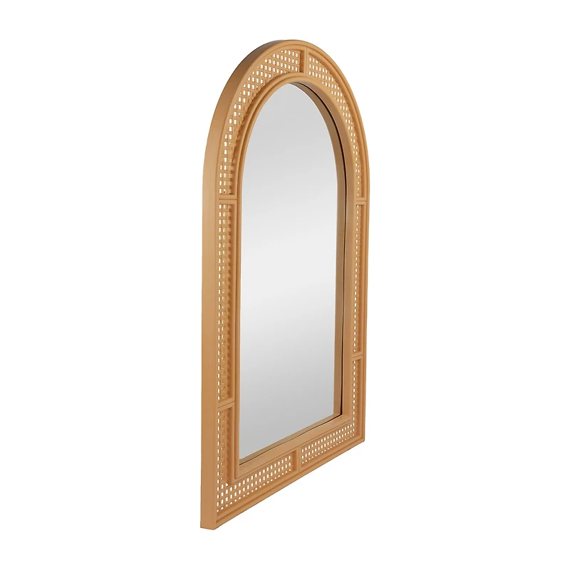 Northlight 36" Arched Lattice Weaved Wall Mirror