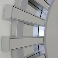 Northlight 25.5" Matte Silver Sunburst Wall Mirror