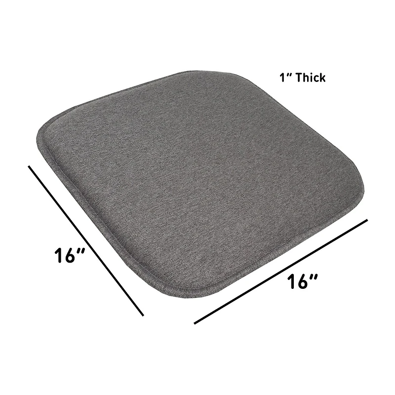Sweet Home Collection™ Charlotte Jacquard Memory Foam No Slip Back 16" x Chair Pad Cushion