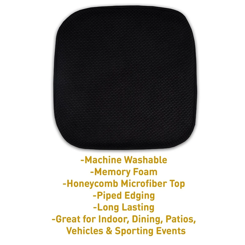Sweet Home Collection™ Honeycomb Memory Foam No Slip Back 16" x Chair Pad Cushion
