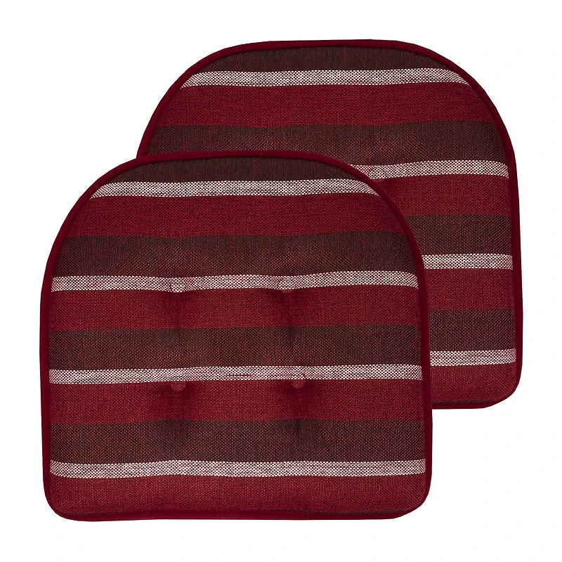 Sweet Home Collection™ Bradford Striped U Shaped Memory Foam 17" x 16" Chair Cushion