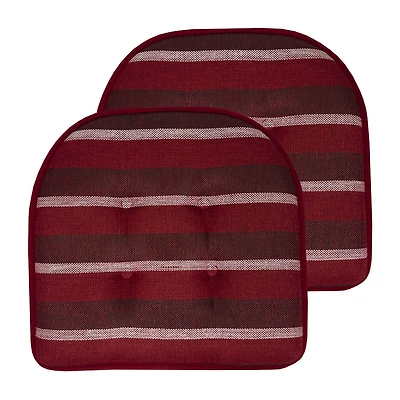 Sweet Home Collection™ Bradford Striped U Shaped Memory Foam 17" x 16" Chair Cushion
