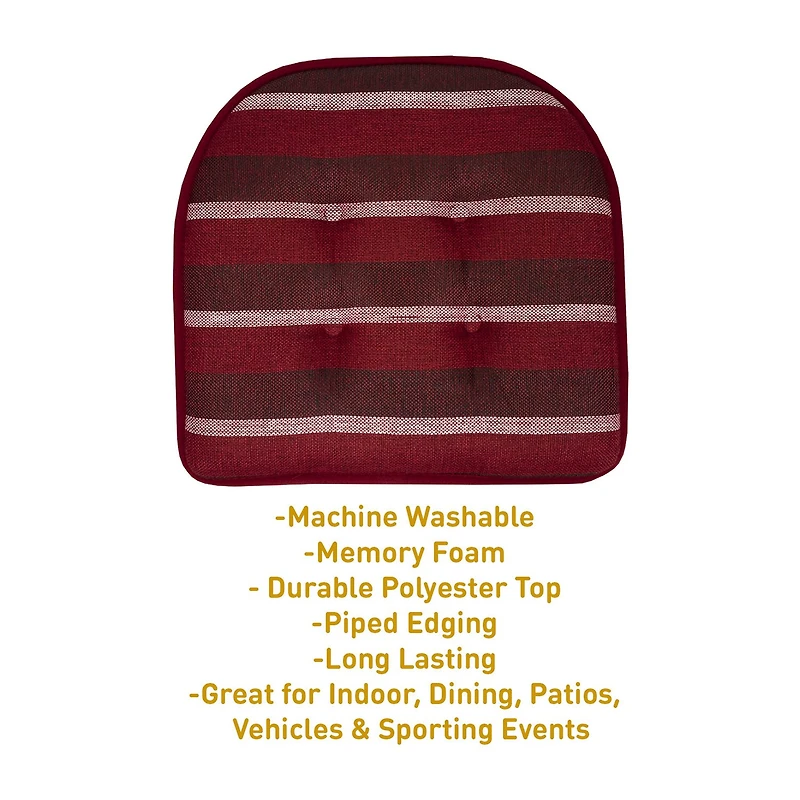 Sweet Home Collection™ Bradford Striped U Shaped Memory Foam 17" x 16" Chair Cushion