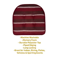 Sweet Home Collection™ Bradford Striped U Shaped Memory Foam 17" x 16" Chair Cushion