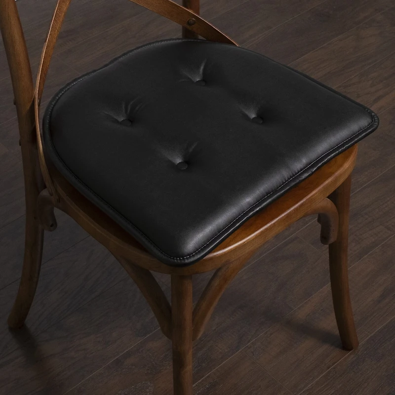 Sweet Home Collection™ U-Shape Faux Leather No Slip Memory Foam Chair Cushion 16" x 17"