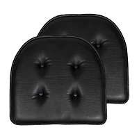 Sweet Home Collection™ U-Shape Faux Leather No Slip Memory Foam Chair Cushion 16" x 17"