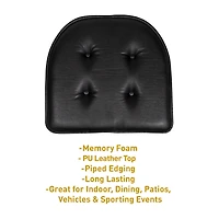 Sweet Home Collection™ U-Shape Faux Leather No Slip Memory Foam Chair Cushion 16" x 17"