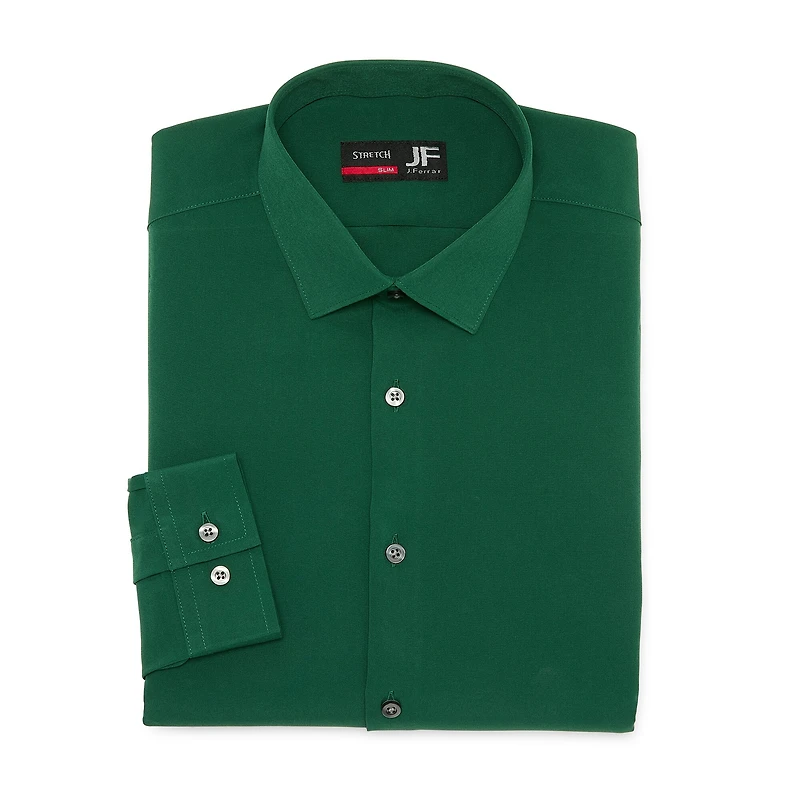 J. Ferrar Slim 360 Stretch Performance Mens Regular Fit Stretch Fabric Long Sleeve Dress Shirt