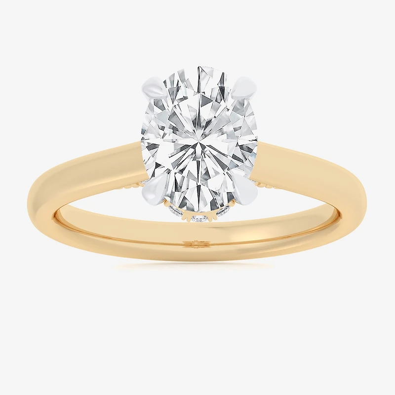 (G-H / Si1-Si2) Womens 1 1/7 CT. T.W. Lab Grown White Diamond 14K Gold Oval Solitaire Engagement Ring