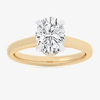 (G-H / Si1-Si2) Womens 1 1/7 CT. T.W. Lab Grown White Diamond 14K Gold Oval Solitaire Engagement Ring