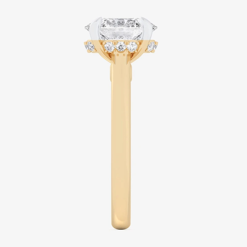 (G-H / Si1-Si2) Womens 1 1/7 CT. T.W. Lab Grown White Diamond 14K Gold Oval Solitaire Engagement Ring