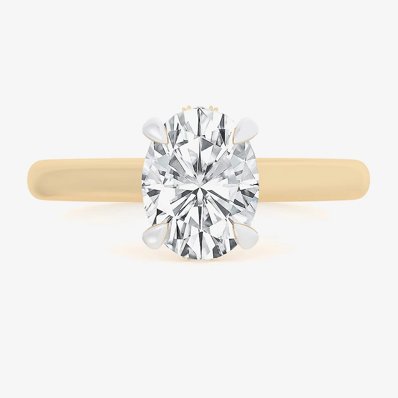 (G-H / Si1-Si2) Womens 1 1/7 CT. T.W. Lab Grown White Diamond 14K Gold Oval Solitaire Engagement Ring