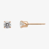 Gold Theory Womens Cubic Zirconia Round Pair Earring Set