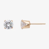 Gold Theory Womens Cubic Zirconia Round Pair Earring Set
