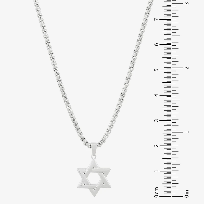 Limited Quantities! Star Of David Mens Sterling Silver Star 24 Inch Pendant Necklace