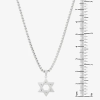 Limited Quantities! Star Of David Mens Sterling Silver Star 24 Inch Pendant Necklace