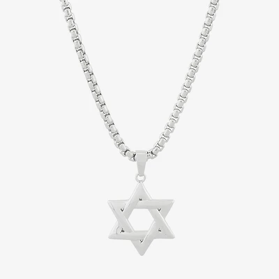 Limited Quantities! Star Of David Mens Sterling Silver Star 24 Inch Pendant Necklace