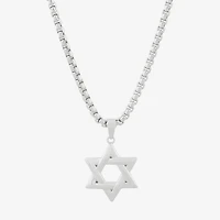 Limited Quantities! Star Of David Mens Sterling Silver Star 24 Inch Pendant Necklace