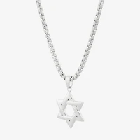 Limited Quantities! Star Of David Mens Sterling Silver Star 24 Inch Pendant Necklace