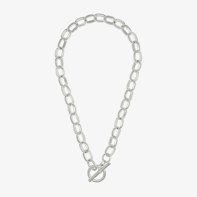 Bold Elements Silver Tone Womens 18 Inch Omega Chain Necklace