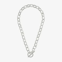 Bold Elements Silver Tone Womens 18 Inch Omega Chain Necklace