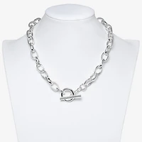 Bold Elements Silver Tone Womens 18 Inch Omega Chain Necklace