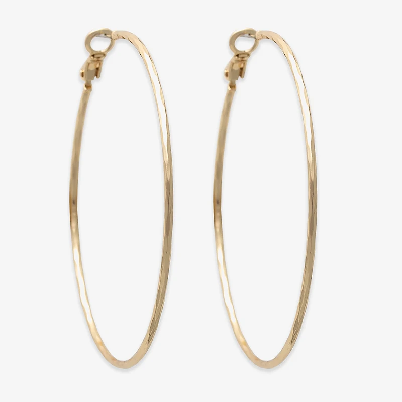 Bold Elements Gold Tone Womens 2.3mm Hoop Earrings