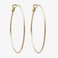 Bold Elements Gold Tone Womens 2.3mm Hoop Earrings