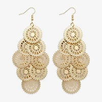 Bold Elements Gold Tone Womens Drop Earrings