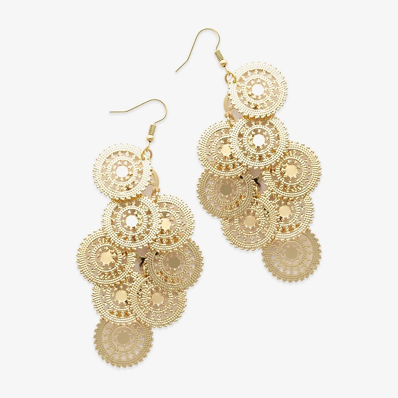 Bold Elements Gold Tone Womens Drop Earrings