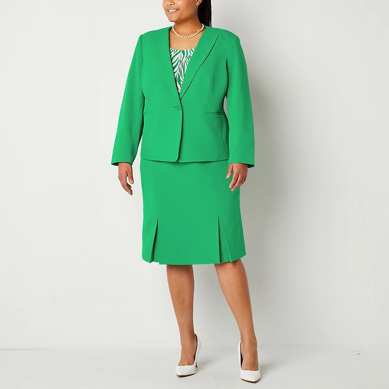 Black Label by Evan-Picone Womens Plus Classic Fit Suit Jacket