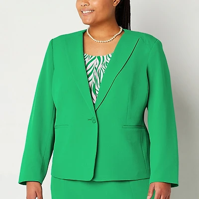 Black Label by Evan-Picone Womens Plus Classic Fit Suit Jacket