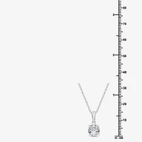 Womens 1 CT. Lab Grown White Diamond 10K Gold Round Pendant Necklace