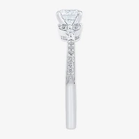 (Si2/G) Womens 1 CT. T.W. Lab Grown White Diamond 10K Gold Round Side Stone Engagement Ring
