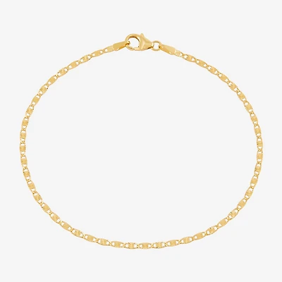 Made in Italy Womens 10K Gold 7.5 Inch Solid Fashion Chain Bracelet
