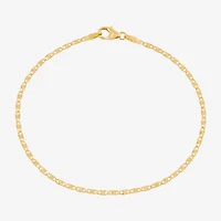 Made in Italy Womens 10K Gold 7.5 Inch Solid Fashion Chain Bracelet
