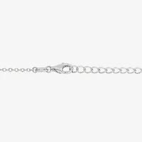 Diamonart Womens Multi Color Cubic Zirconia Sterling Silver Heart 18 Inch Pendant Necklace