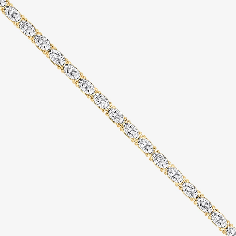 Diamonart Womens Cubic Zirconia 14K Gold Over Silver Heart 7.25 Inch Tennis Bracelet