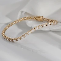 Diamonart Womens Cubic Zirconia 14K Gold Over Silver Heart 7.25 Inch Tennis Bracelet