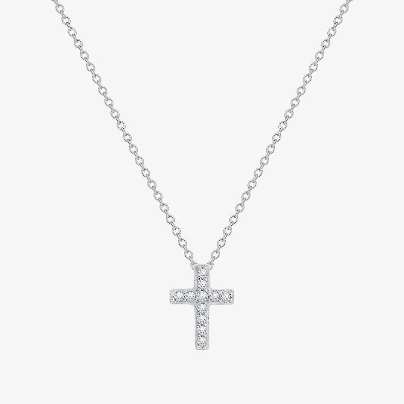 Diamonart Womens Cubic Zirconia Sterling Silver Cross 2-pc. Jewelry Set