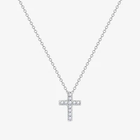 Diamonart Womens Cubic Zirconia Sterling Silver Cross 2-pc. Jewelry Set