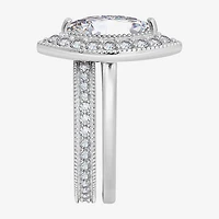 Diamonart Womens Cubic Zirconia Sterling Silver Marquise Side Stone Bridal Set