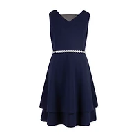 Speechless Big Kid Girls Embellished Sleeveless Skater Dress