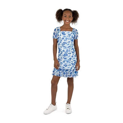 Speechless Big Kid Girls Short Sleeve Cap Casual Floral Bodycon Dress