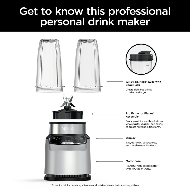 Ninja Nutri-Blender Pro with Auto-iQ Personal Blender