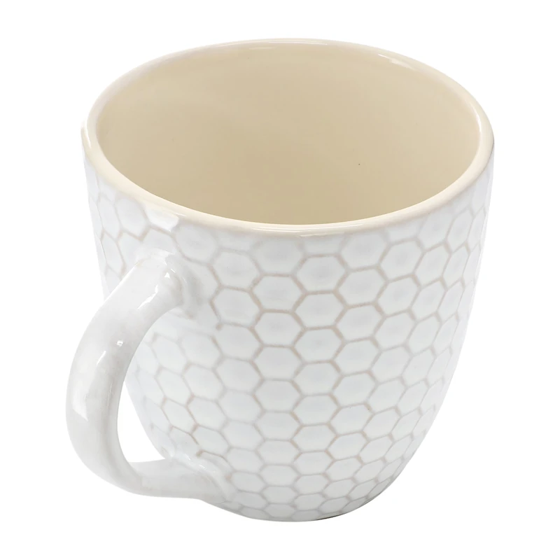 Elama Honeycomb White 6-pc. Geometric Coffee Mug