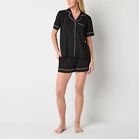 Ambrielle Womens Short Sleeve 2-pc. Pajama Set