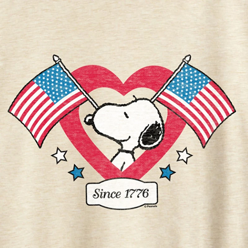 Womens Crew Neck Short Sleeve Regular Fit Peanuts Graphic T-Shirt