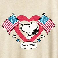 Womens Crew Neck Short Sleeve Regular Fit Peanuts Graphic T-Shirt