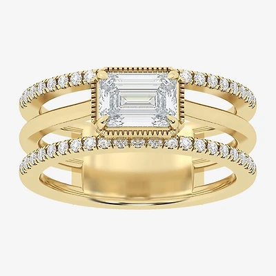 (Si2 / G) Womens 1 1/2 CT. T.W. Lab Grown White Diamond 10K Gold Cocktail Ring